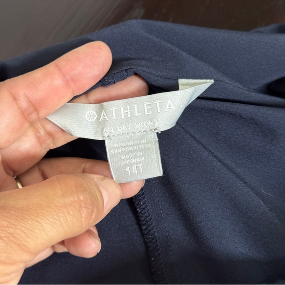 Athleta 14 TALL Navy Blue All Day Athletic Golf Pickleball Skirt Skort - Picture 5 of 8